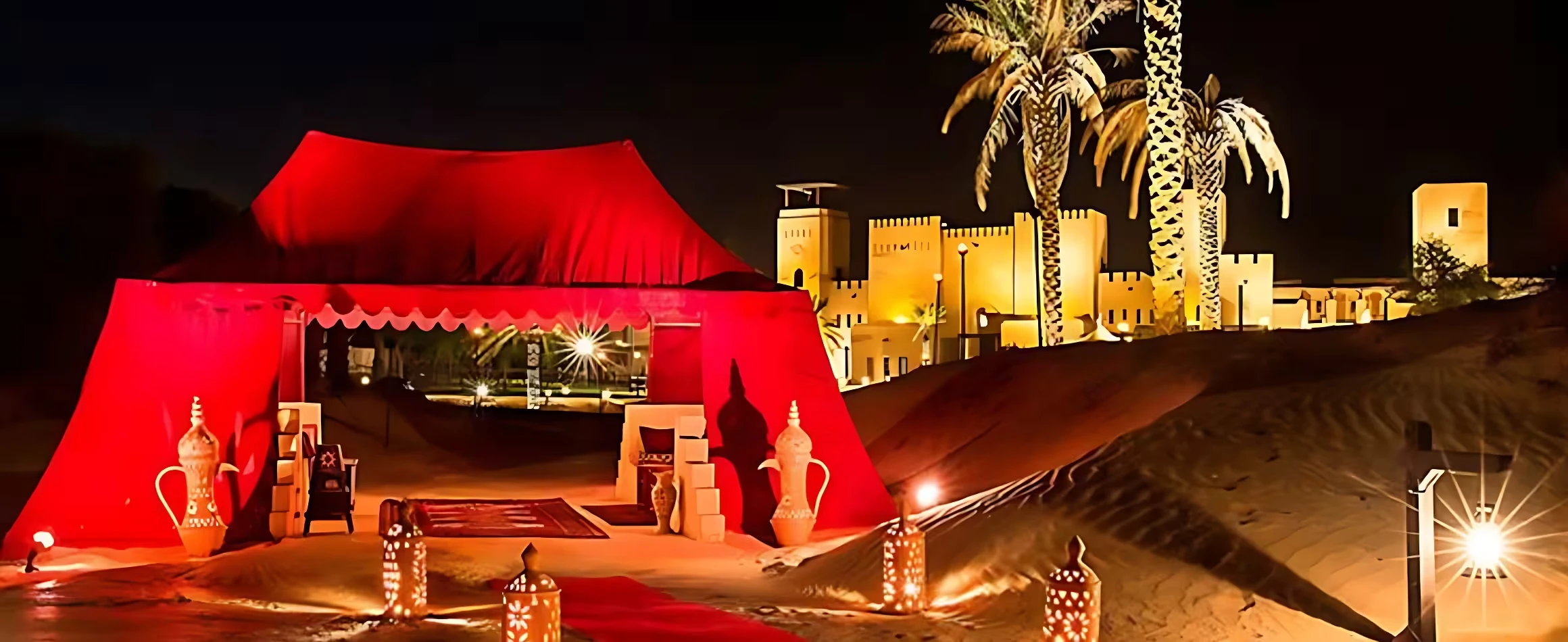 Traditional Desert Safari Welcome camping in dubai desert