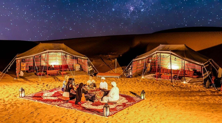 overnight-desert-safari-stargazing-majlis-carpet-seating