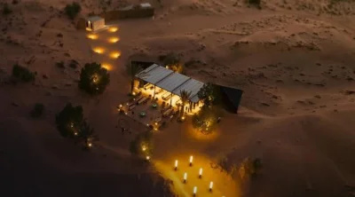 overnight-desert-safari-night-camp-aerial-view